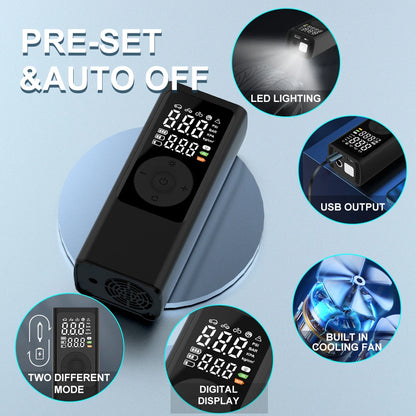 Car Tire Inflator Electric Air Compressor Digital Cordless Corded Portable Rechargeable SOS Light Emergency Auto Vehicle Pump